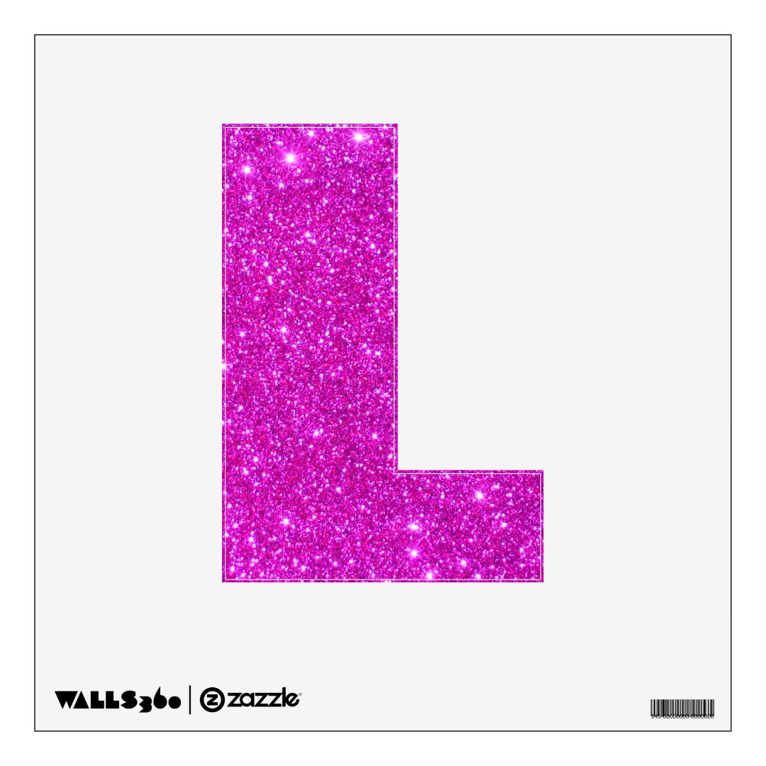 Pink Glitter Sparkle Wall Decal Letter L | Zazzle
