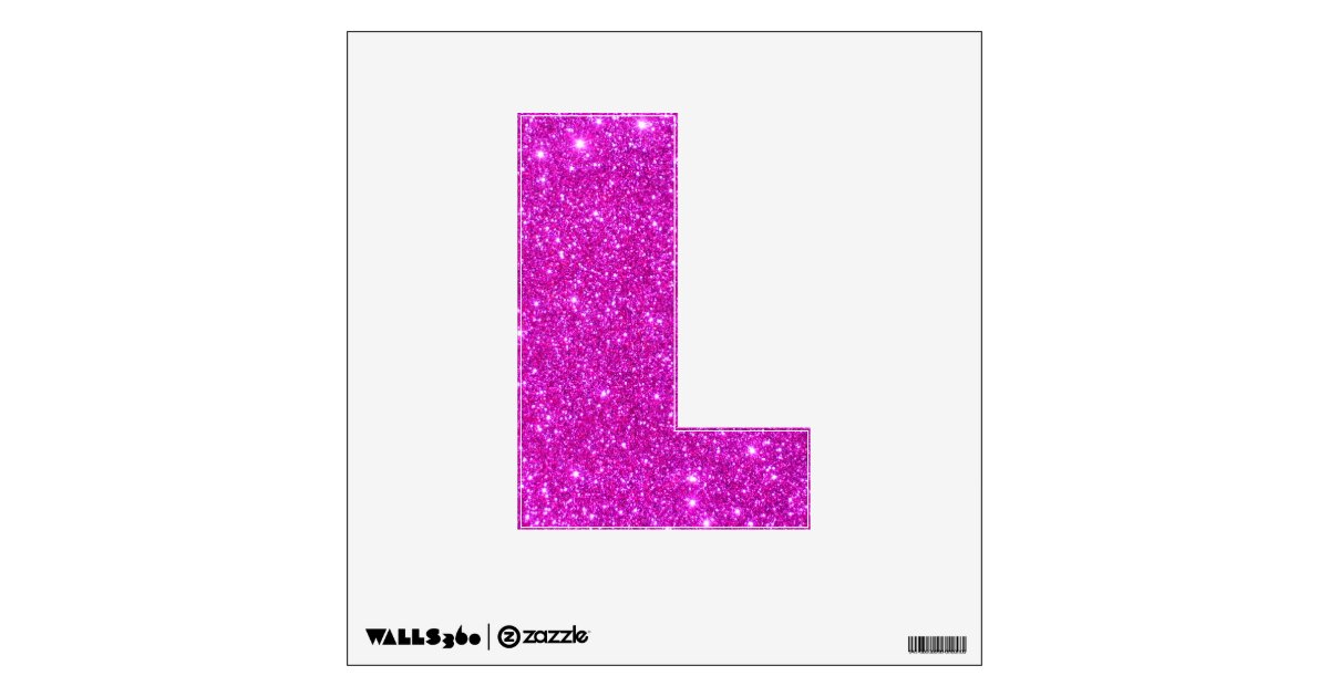 Pink Glitter Sparkle Wall Decal Letter L Zazzle Com