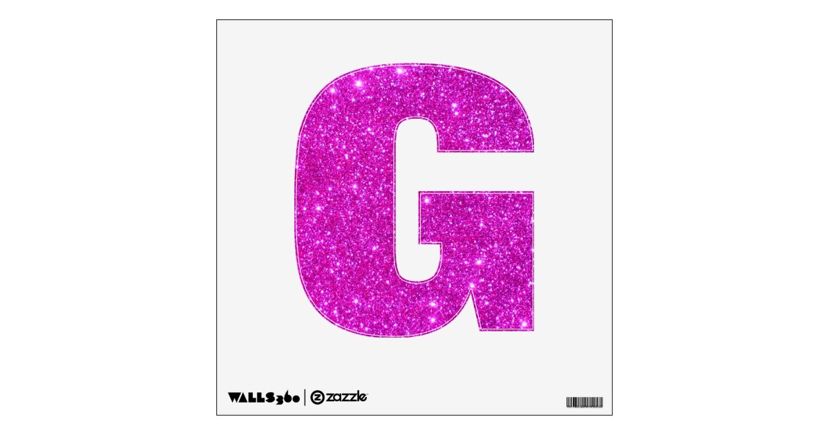 pink glitter sparkle wall decal letters glittery g