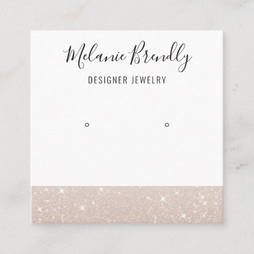 Pink Glitter Sparkles Jewelry Earring Display  Square Business Card