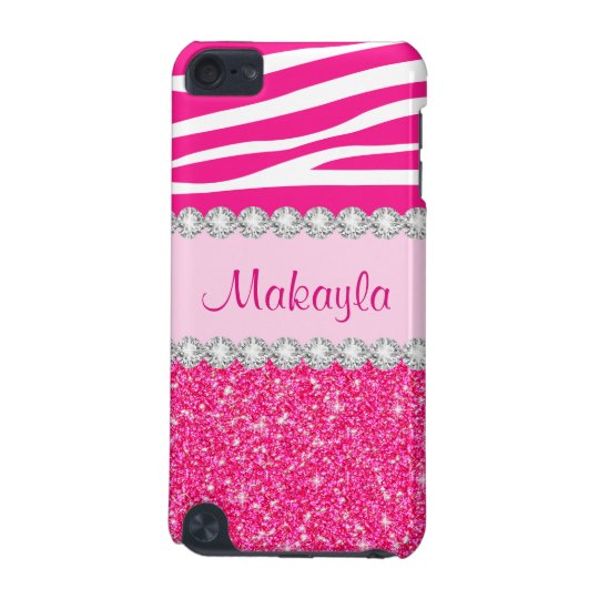 Pink Glitter Sparkles Zebra 5G iPod Touch Case | Zazzle.com