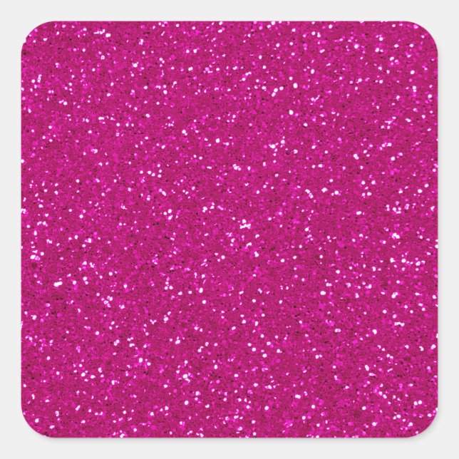 Pink Glitter Square Sticker (Front)