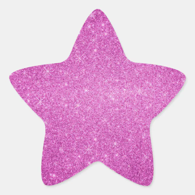 Pink glitter stars star sticker | Zazzle