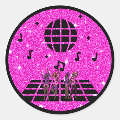 Pink glitter Sticker for Disco Bachelorette party 