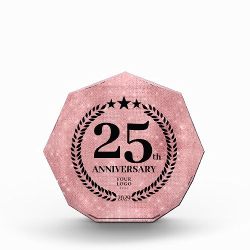  Pink Glitter Style 25th Anniversary Business Logo