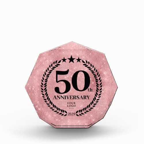  Pink Glitter Style 50th Anniversary Business Logo