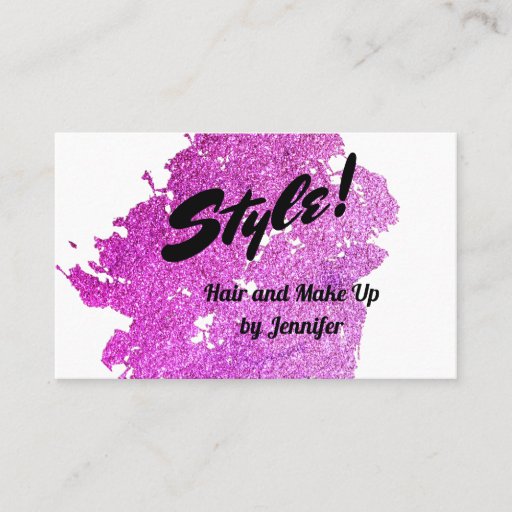 Pink Glitter Stylist, Beauty Business Card