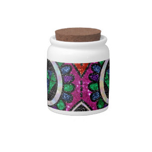 pink glitter sugar skull candy jar