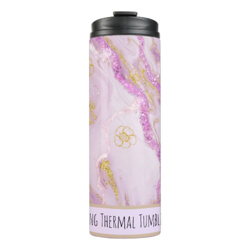  Pink Glitter SWAG Marble QR Thermal Tumbler