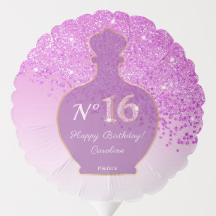 Pink Glitter Sweet 16 Paris Boutique Perfume Balloon