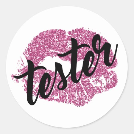 Pink Glitter Tester Stickers