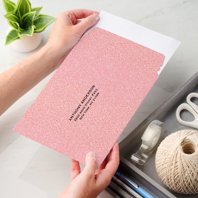 Pink Glitter Texture Envelope Mailers (Desk)