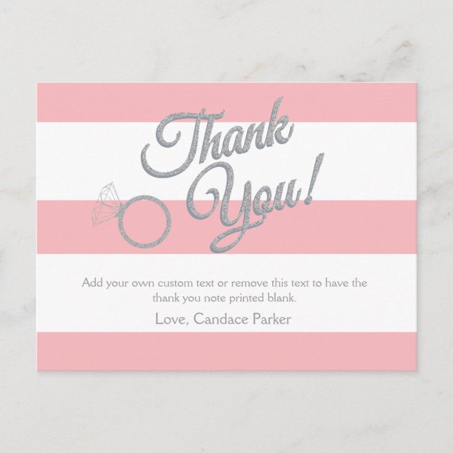 Pink Glitter Thank You Cards (Front)