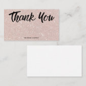 Pink Glitter Thank You Small Business Business Card | Zazzle