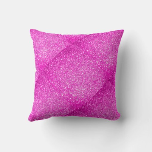Pink Glitter Throw Pillow Zazzle