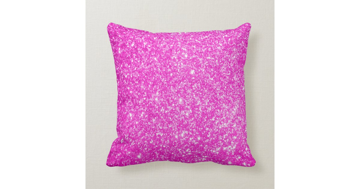 Pink Glitter Throw Pillow
