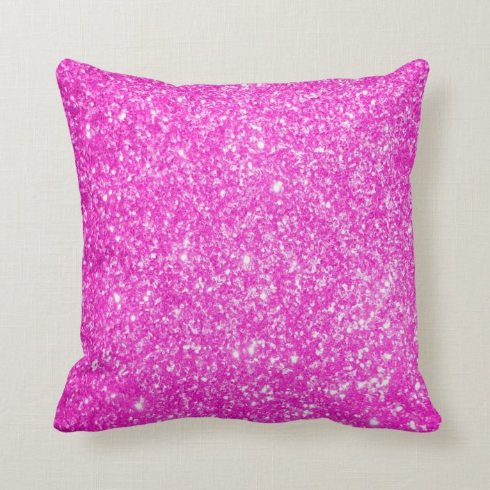 Pink Glitter Throw Pillow