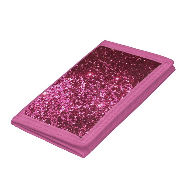 Pink Glitter Tri-Fold Wallet (Bottom)