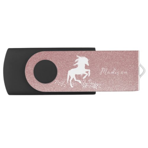 Pink Glitter Unicorn Flash Drive