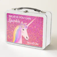 Custom Lunch Box - I Believe in Unicorns