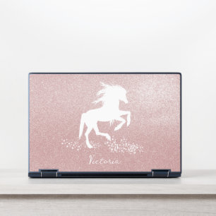 Pink Glitter Unicorn HP Laptop Skin