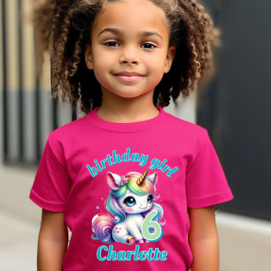 Pink Glitter unicorn magical star Girls birthday T-Shirt
