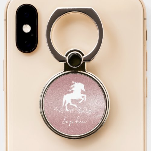 Pink Glitter Unicorn Phone Ring Stand