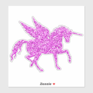 Pink Glitter Unicorn Sticker