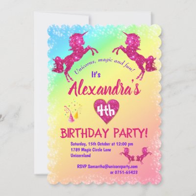 Pink Glitter Unicorns Birthday