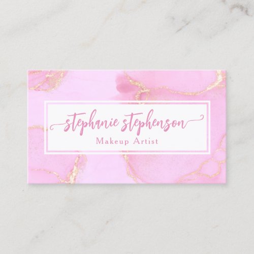 Pink Glitter Watercolor Fashion Stylist Modern Business Card