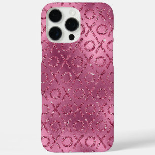 Pink Glitter XOXO iPhone 16 Pro Max Case