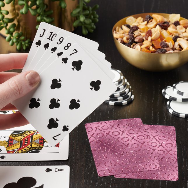 Pink Glitter XOXO Poker Cards (In Situ)