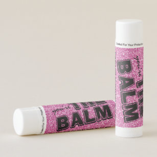 Pink Glitter You're The Balm Personalized Favor Lip Balm