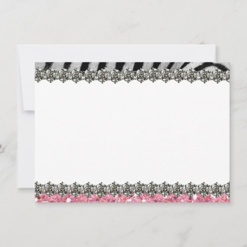 Pink Glitter Zebra Personalized Thank You