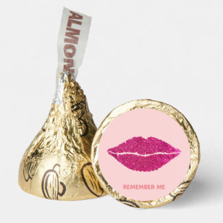 Pink Glittering Lips on Light Pink Hershey®'s Kisses®