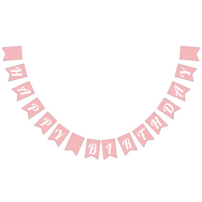 Pink Glitters Girl's Birthday Bunting Flags (All)