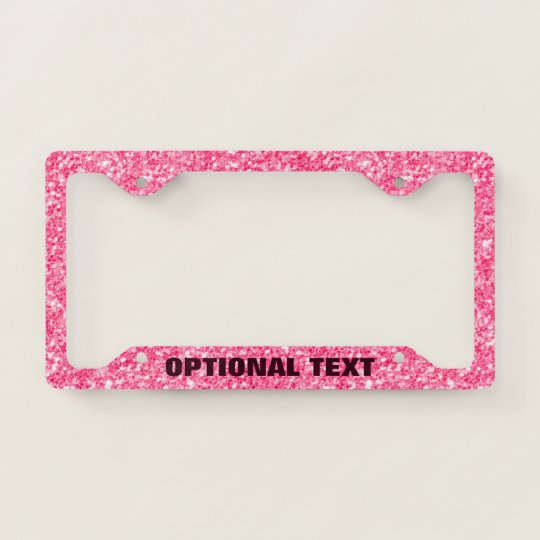 Pink GlitterTexture License Plate Frame