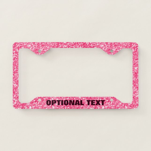 Pink GlitterTexture License Plate Frame (Front)