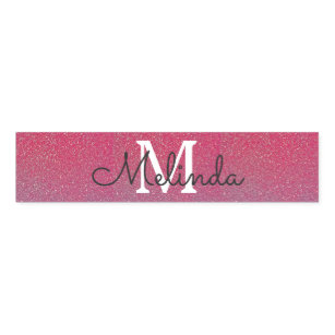 Pink Glittery Abstract Ombre Girly Monograms Cute Napkin Bands