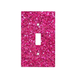 Pink glittery frame light switch cover