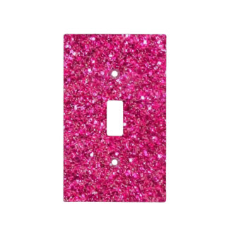 Pink glittery frame light switch cover