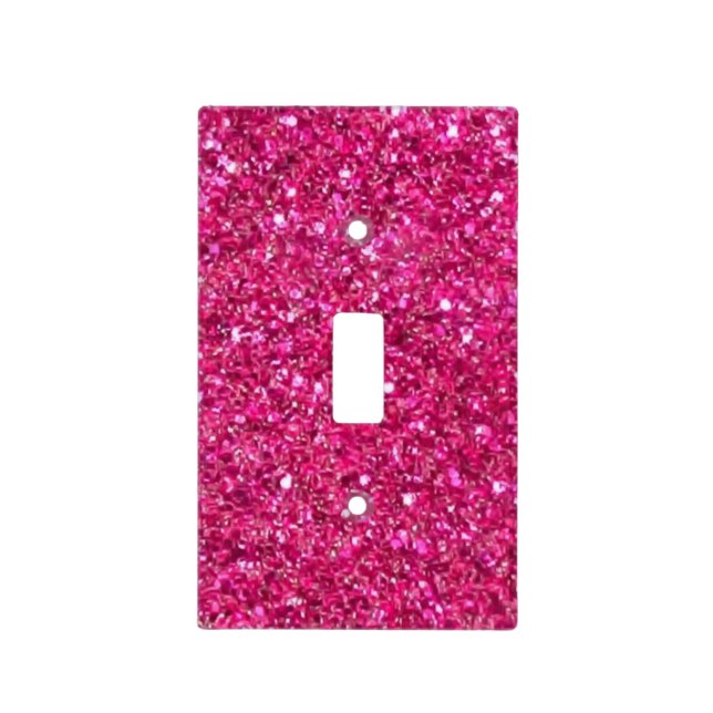 Pink glittery frame light switch cover (Front)