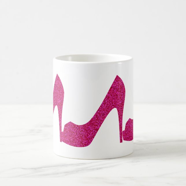 Pink Glittery High Heels Coffee Mug (Center)