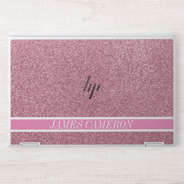 Pink Glittery HP EliteBook X360 1030 G2 HP Laptop Skin (Front)