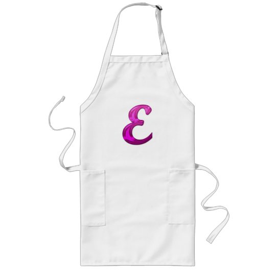 Pink Glittery Initial - E Long Apron