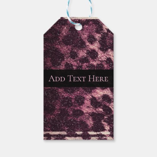 Pink Glittery Leopard Cheetah Animal Print Safari Gift Tags