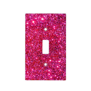 Pink Glittery Princess Girly Girl Sparkly Glam Light Switch Cover