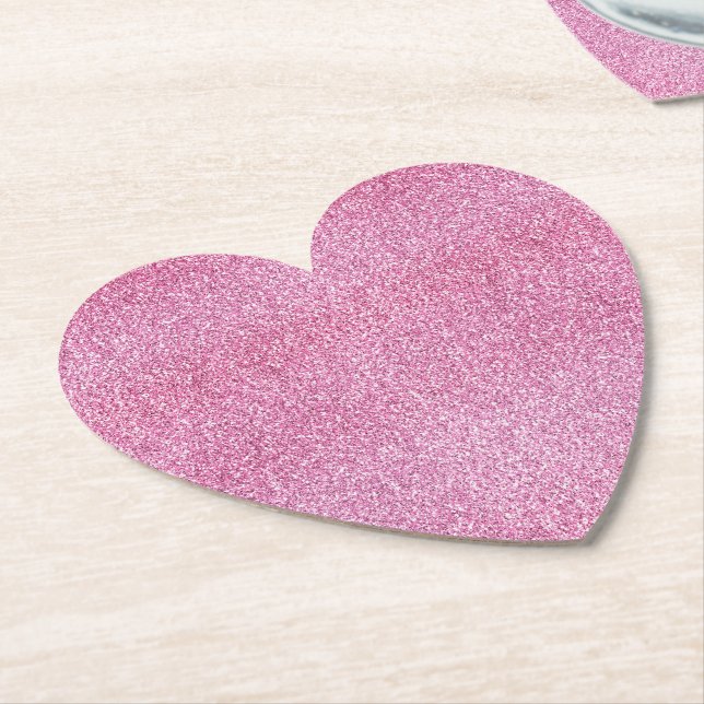 Pink Glitz Glitter   Paper Coaster (Angled)