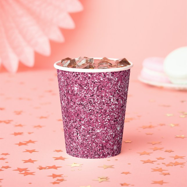 Pink Glitz Glitter  Paper Cups (Insitu)