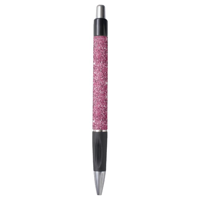 Pink Glitz Glitter  Pen (Front Vertical)